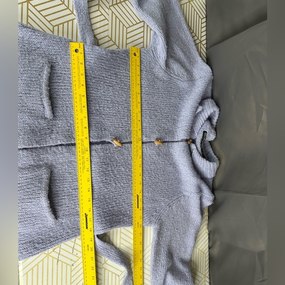 Crossing Pointe Lavender Sweater Cardigan Wool Blend Sweater Belted Size Large - Picture 11 of 14